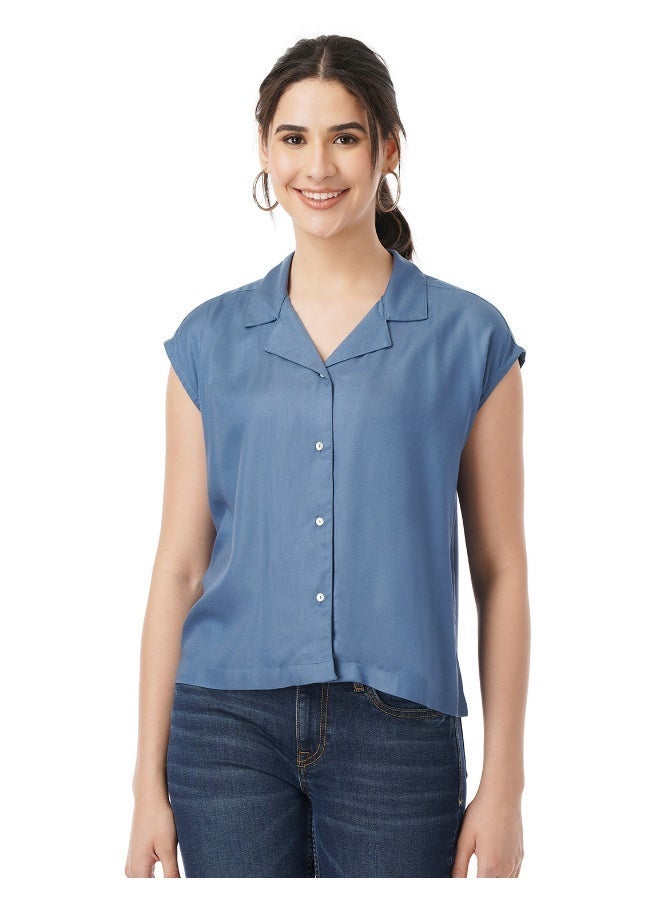 fyltr Women's Casual Fashion Regular Fit Top with Resort Collar Neck - Image 1